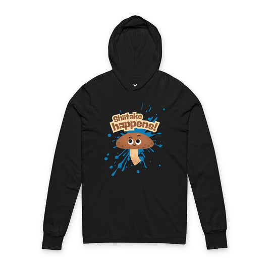 Funny Unisex Hooded Long Sleeve Shirt, Funny Mushroom Puns, Cute Gift for All Ages, Casual Wear, Birthday Surprise, Unique Hooded Top