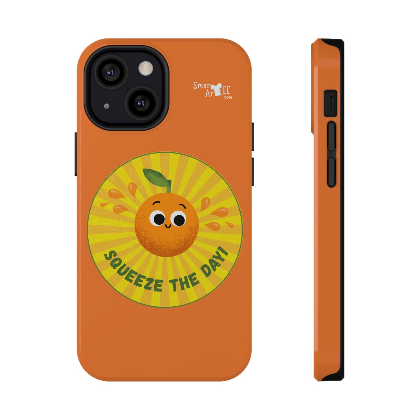 Orange Squeeze Impact-Resistant Case | Fun Phone Cover for Daily Motivation, Gift for Friends, Cute Phone Accessory, Squeeze the Day!
