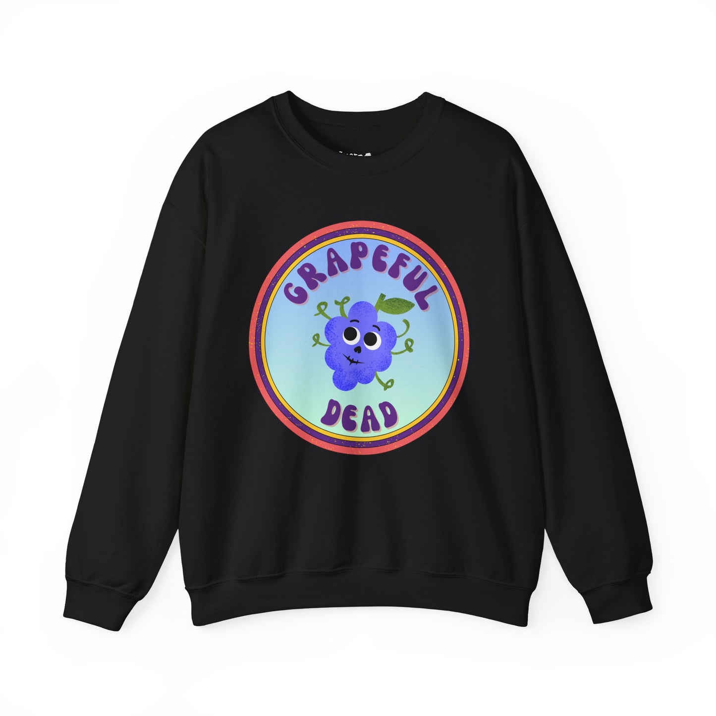 Grapeful Dead Crewneck Sweatshirt - Funny Fruit Pun Design, Cozy Whimsical Sweatshirt, Great Gift Idea