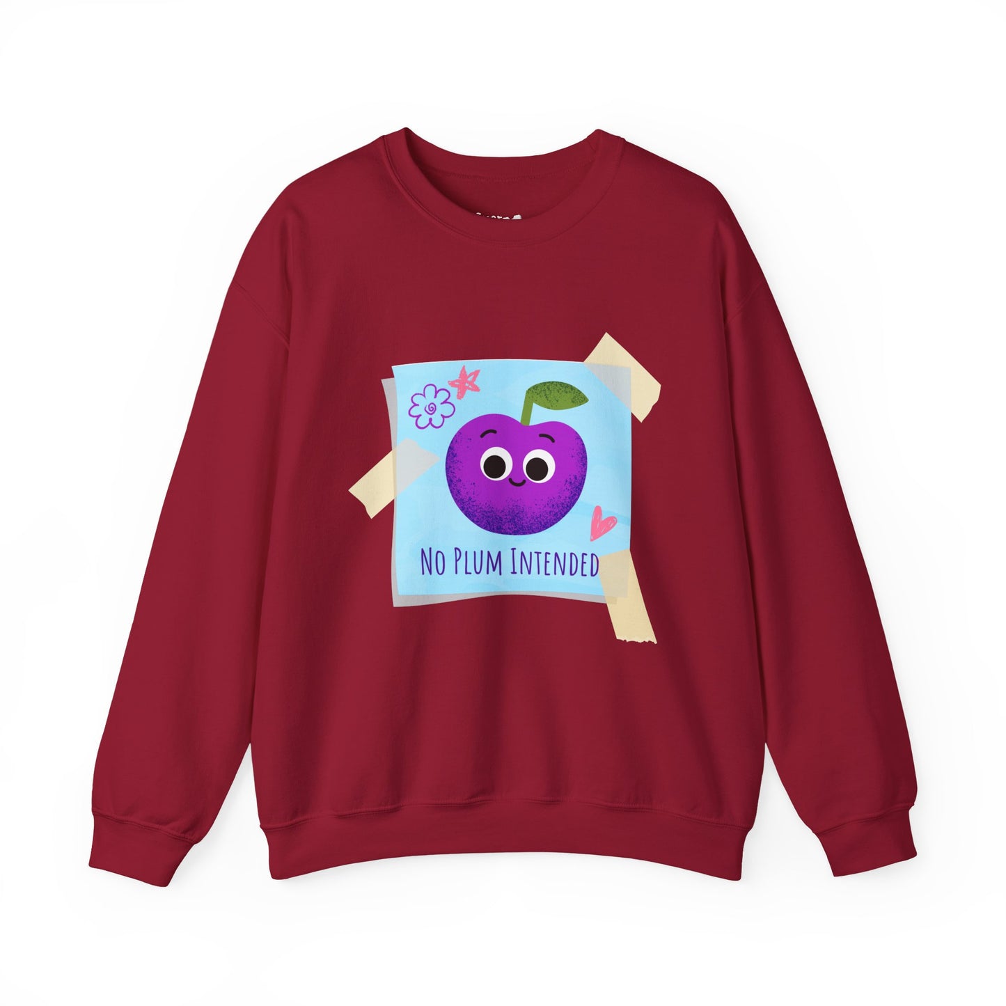 No Plum Intended Crewneck Sweatshirt, Relaxed Style for Everyday Wear, Great Gift Idea, Unisex Sweater