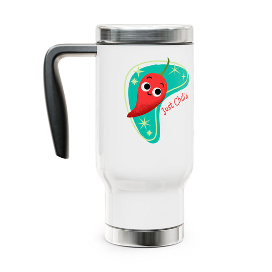 Charming Chill Travel Mug, Funny Coffee Tumbler for Home, Office, and Travel, Unique Gift for Coffee Lovers, Holiday & Everyday Use