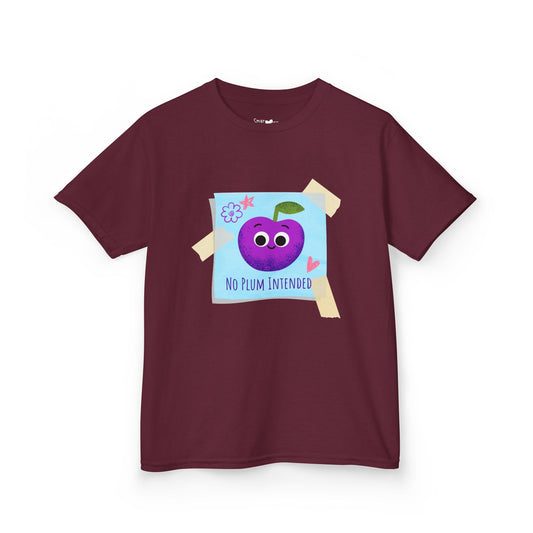 Kids Graphic Tee, Funny Kids Pun Shirt, Cute Apparel for Children, No Plum Intended Design, Birthday Gift, Everyday Wear
