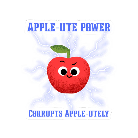 Colorful Apple Ute Power Kiss-Cut Stickers, Fun Laptop Decals, Cute Gift for Fruit Lovers, Kids' Room Decor, Playful Stickers