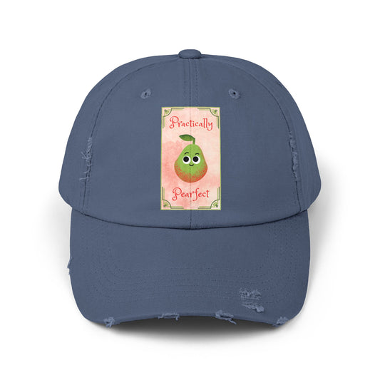 Practically Perfect Distressed Cap, Cute Casual Hats, Gift for Friends, Stylish Accessories, Everyday Wear