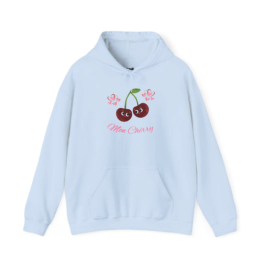 Cute Cherry Graphic Hoodie, Comfy Pullover for Spring, Cherry Lovers Gift, Cozy Pullover for Casual Wear, Fruit Themed Apparel
