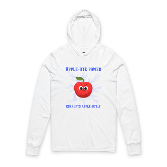Apple Power Unisex Hooded Long Sleeve Shirt | Cute Fruit Pun, Funny Hooded Pullover, Unique Design