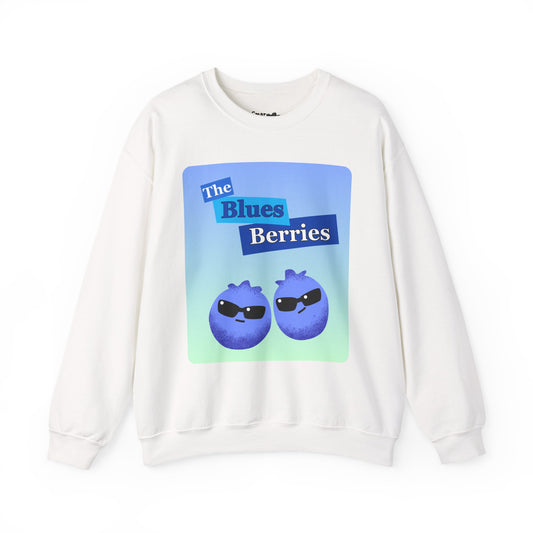 Cool Blues Berries Crewneck Sweatshirt, Funny Pun Gift for Music Lovers, Cozy Casual Wear, Perfect for Fall, Gift for Friends