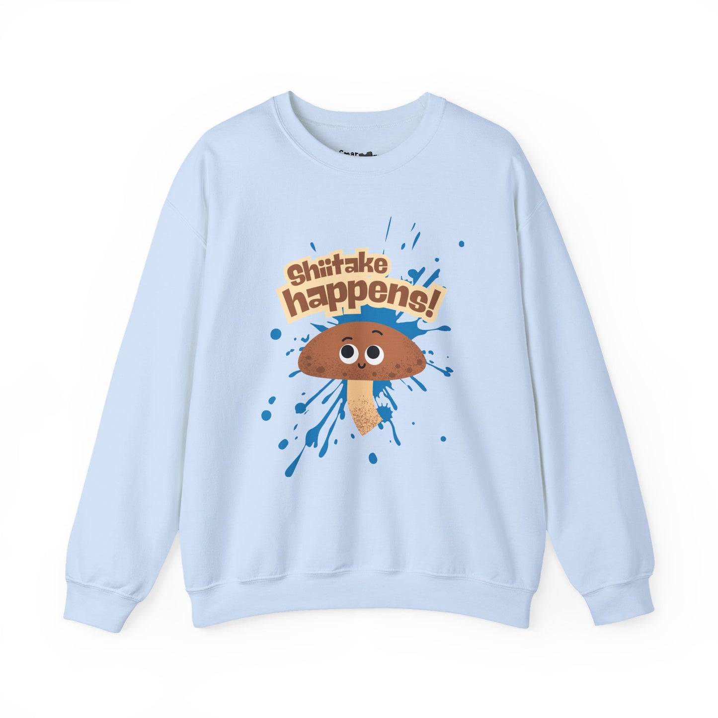 Shiitake Happens Crewneck Sweatshirt, Whimsical Fall Fashion, Unisex Styling, Great Gift Idea