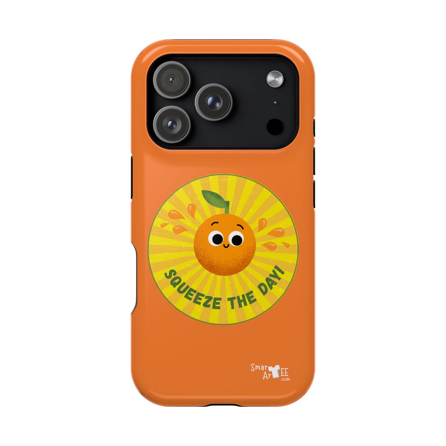 Orange Squeeze Impact-Resistant Case | Fun Phone Cover for Daily Motivation, Gift for Friends, Cute Phone Accessory, Squeeze the Day!