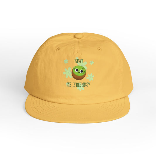 Surf Cap with Funny "Kiwi Be Friends" Design - Beach Hat, Gift for Surfers, Summer Accessory, Fun Outdoor Headwear, Vacation Style
