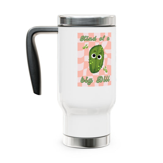Cute Pickle Travel Mug, Stainless Steel Travel Cup, Funny Gift for Coffee Lovers, Unique Cactus Mug, Perfect for Road Trips