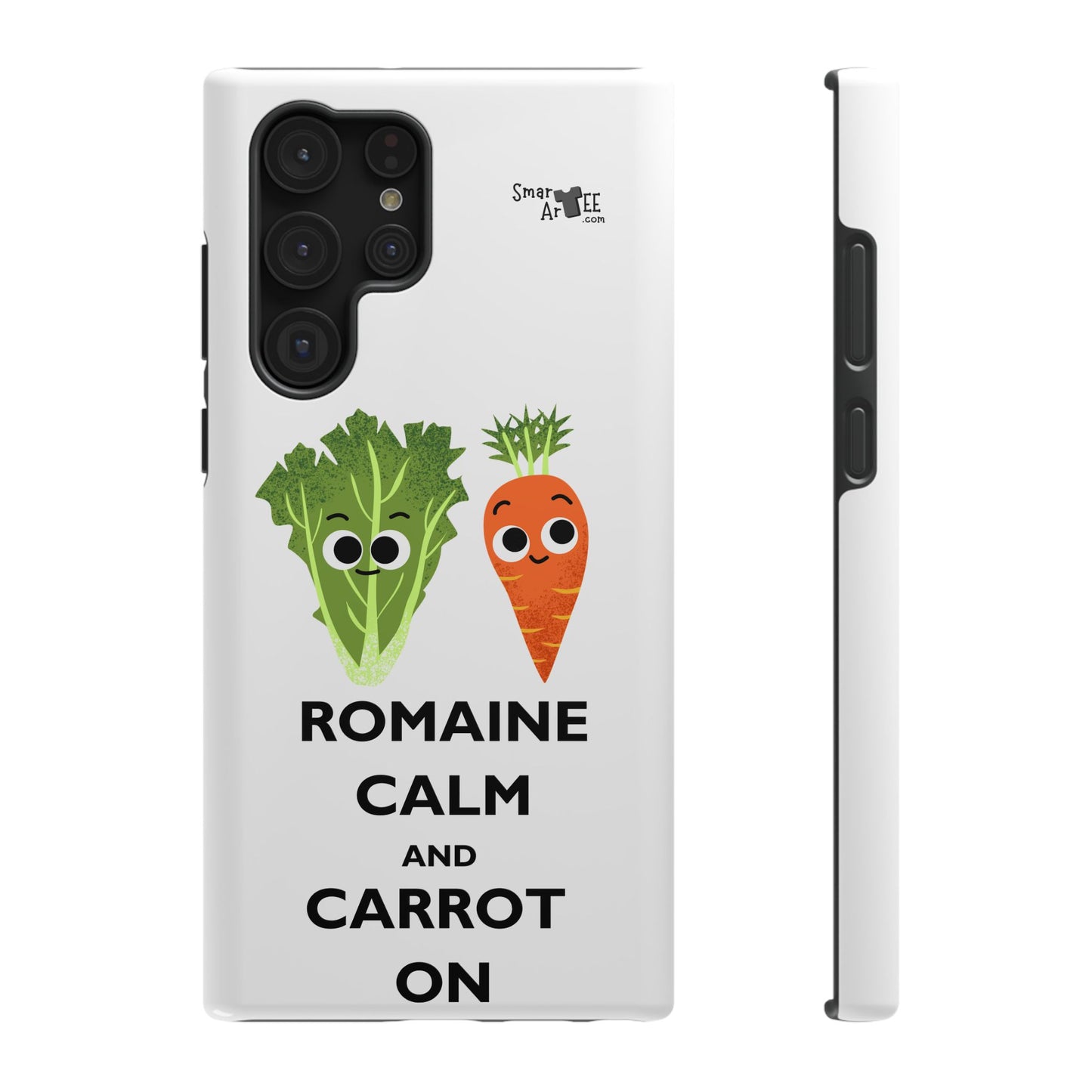 Cute Vegetable Pun Phone Caseca – Romaine Calm and Carrot On, Fun Gift, Kitchen Decor, Quirky, Culinary Passion