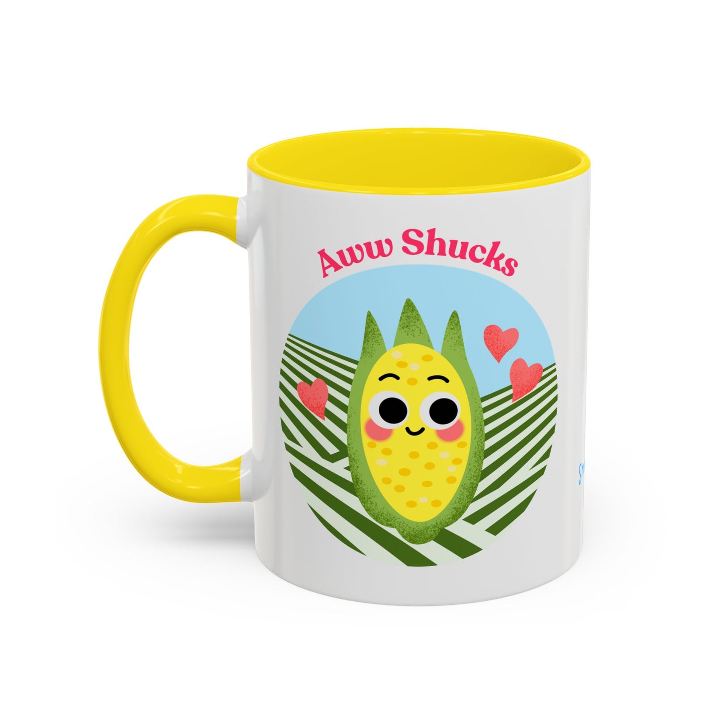 Cute Cartoon Accent Coffee Mug - Aww Shucks Happy Corn Design, Gift for Veggie Lovers, Funny Kitchen Decor, Eco-Friendly [...]