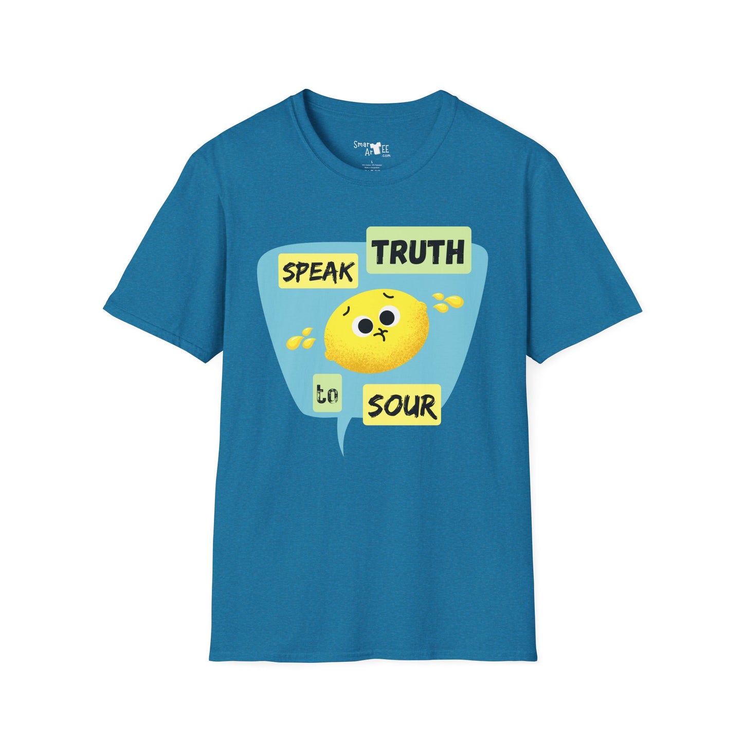 Cute Unisex Softstyle T-Shirt - 'Speak Truth to Sour' Design - Fun Casual Tee for Everyday Wear, Funny Fruit Pun, Great Gift Idea
