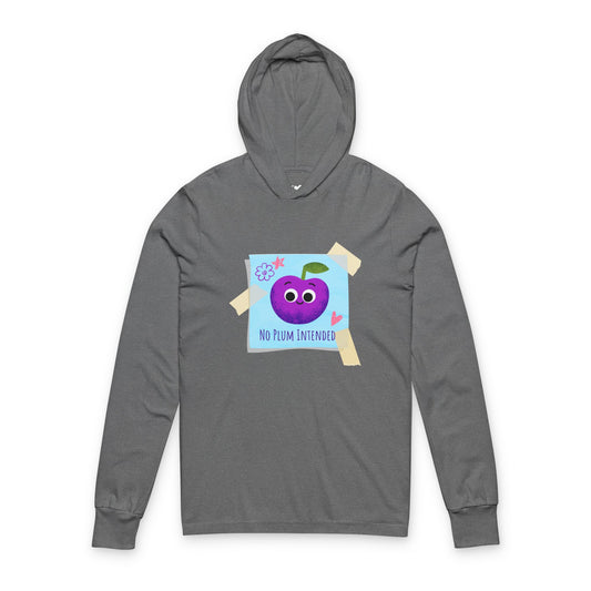 No Pun Intended Unisex Hooded Long Sleeve Shirt, Funny Fruit Pun Apparel for Any Occasion, Gifts for Birthdays, Casual Wear