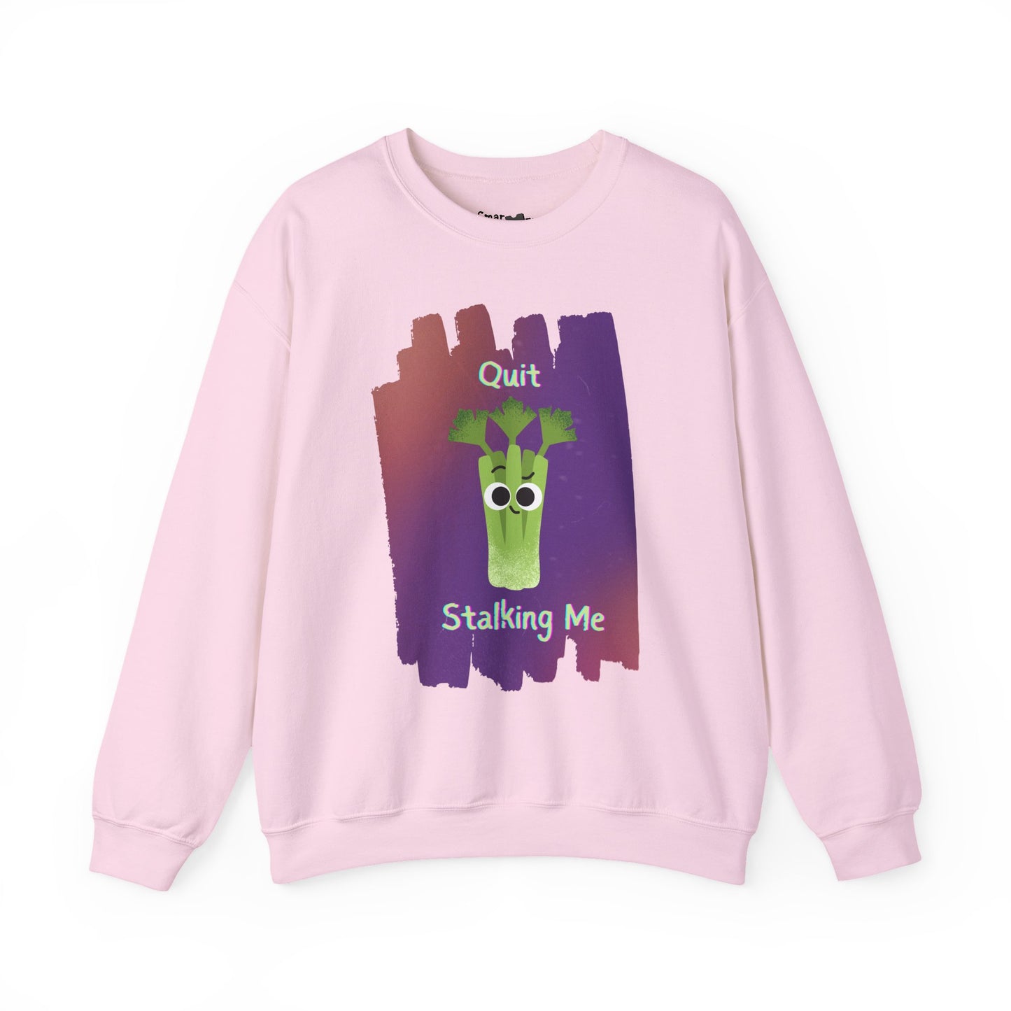 Funny Celery Pun Sweatshirt, Graphic on Front, Quit Stalking Me Crewneck, Unisex Crewneck, Quirky Graphic Pullover