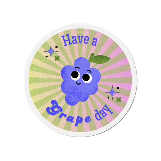 Cheerful Fruit-Themed Die-Cut Magnets - "Have a Grape Day" Design, Fun Home Decor, Gifts for Kids, Office Decor, Fridge Magnet