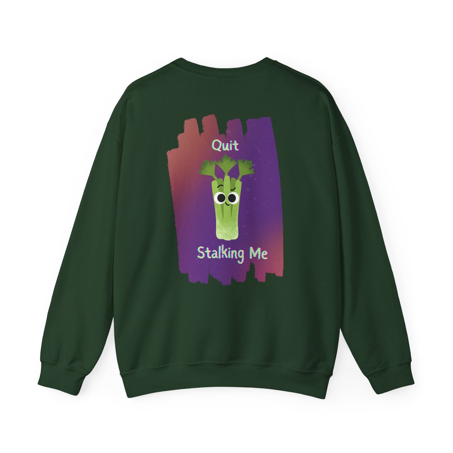 Funny Celery Stalk Pun Sweatshirt, Large Graphic on Back, Cute Celery Graphic on Front, Unisex Crewneck, Funny Sweatshirt, Casual Wear