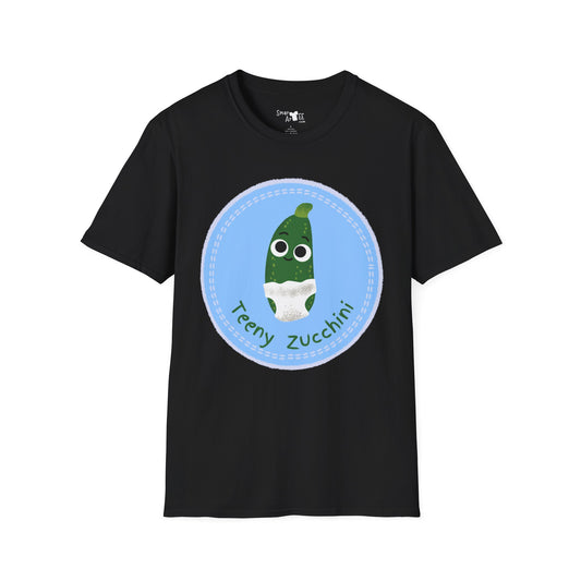 Cute Teeny Zucchini Unisex T-Shirt, Whimsical Veggie Pun Tee, Funny Gift for Foodies, Kitchen Apparel, Unique Gardening Shirt