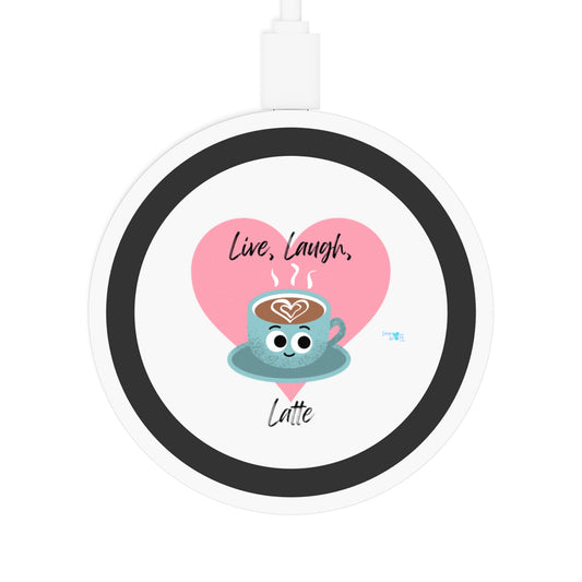 Cute Coffee Themed Wireless Charging Pad, Fun Phone Charger, Bundle With Air Pod Case, Birthday and Holiday Gift