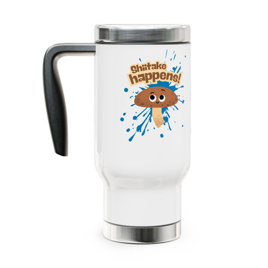 Funny Stainless Steel Travel Mug, Great for Coffee Lovers, Gifts for Mushroom Enthusiasts, Humorous Drinkware for On-the-Go