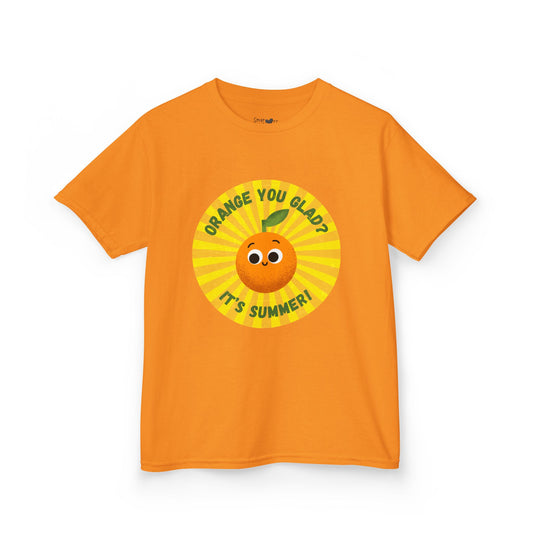 Kids Summer Tee with Fun Orange Design | Cute Tees for Kids, Summer Apparel, Casual Wear, Gift for Birthdays, Seasonal Vibes