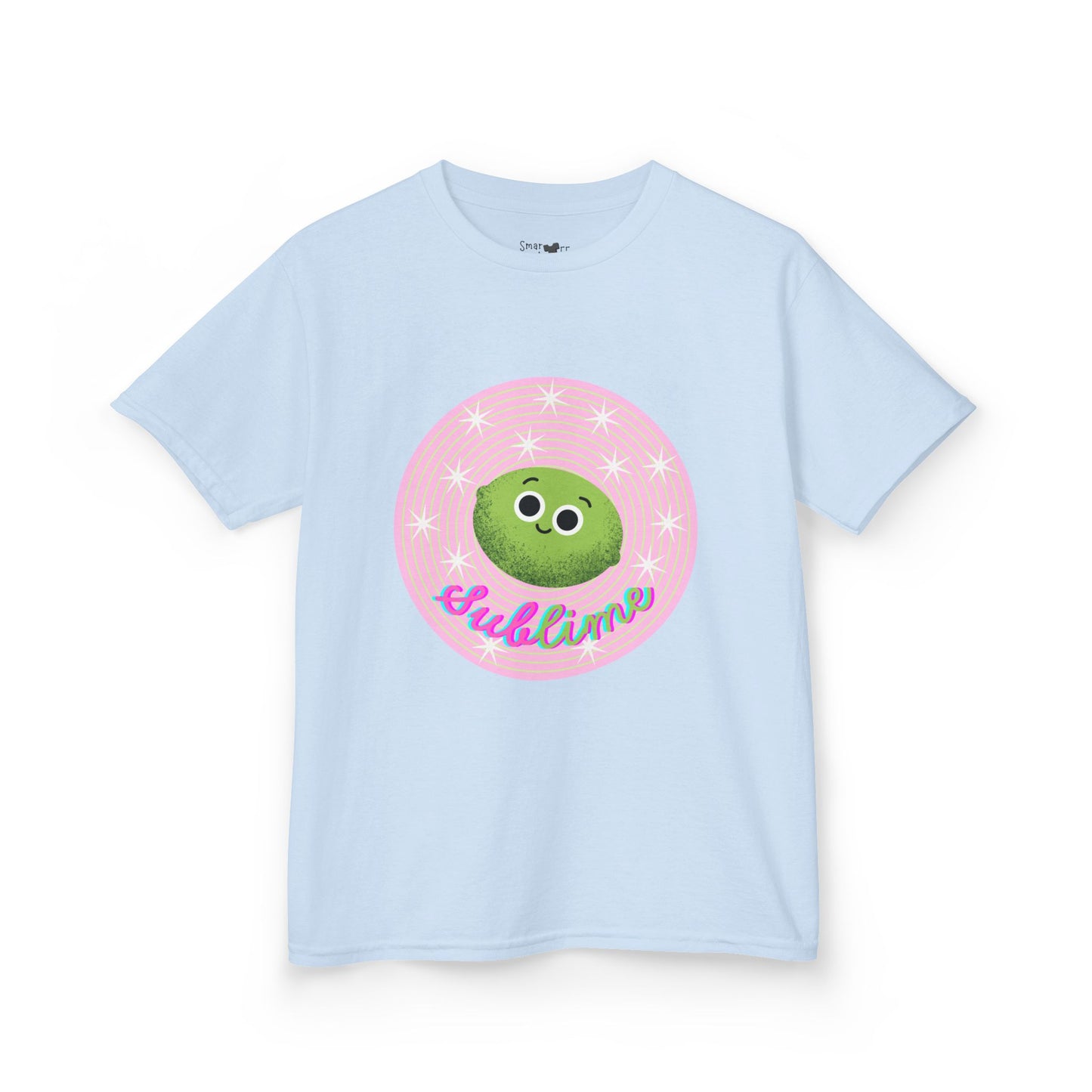 Kids Sublime Tee with Cute Lime Character, Fun Kids Shirt, Gift for Birthdays, Playdates, Summer Outfits, Cute Apparel