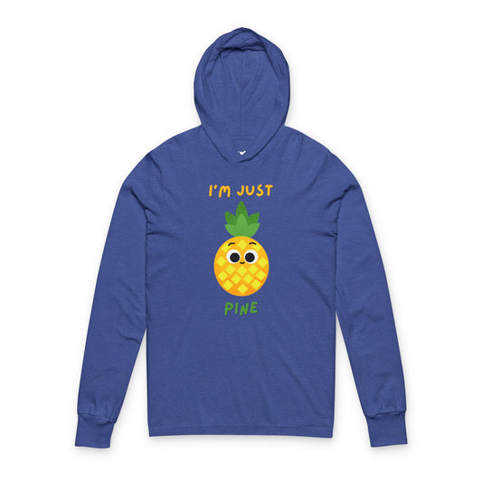 Pineapple Print Hooded Long Sleeve Shirt, Fun Unisex Pullover, Cute Tropical Apparel, Summer Beachwear, Gift for Fun Lovers