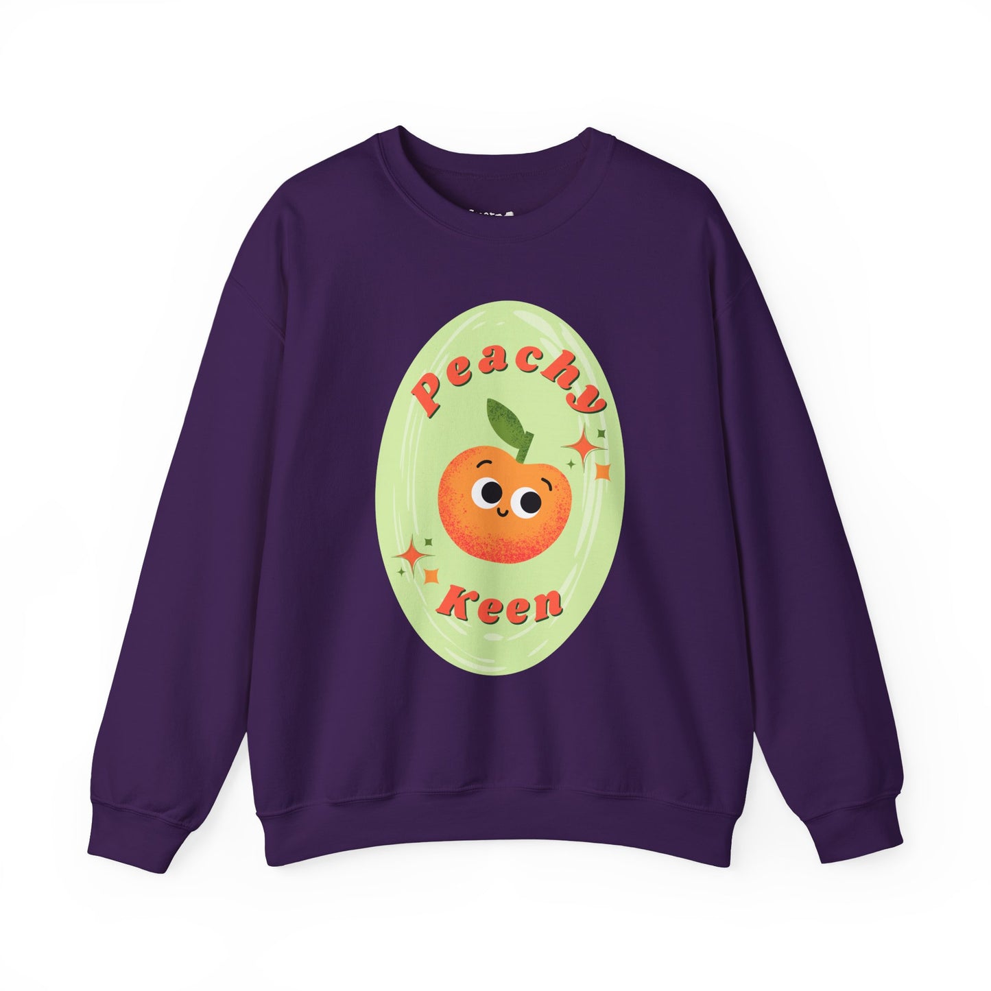 Peachy Keen Unisex Crewneck Sweatshirt, Cute Apparel, Casual Wear, Gift for Friends, Fall Style, Fun Fashion