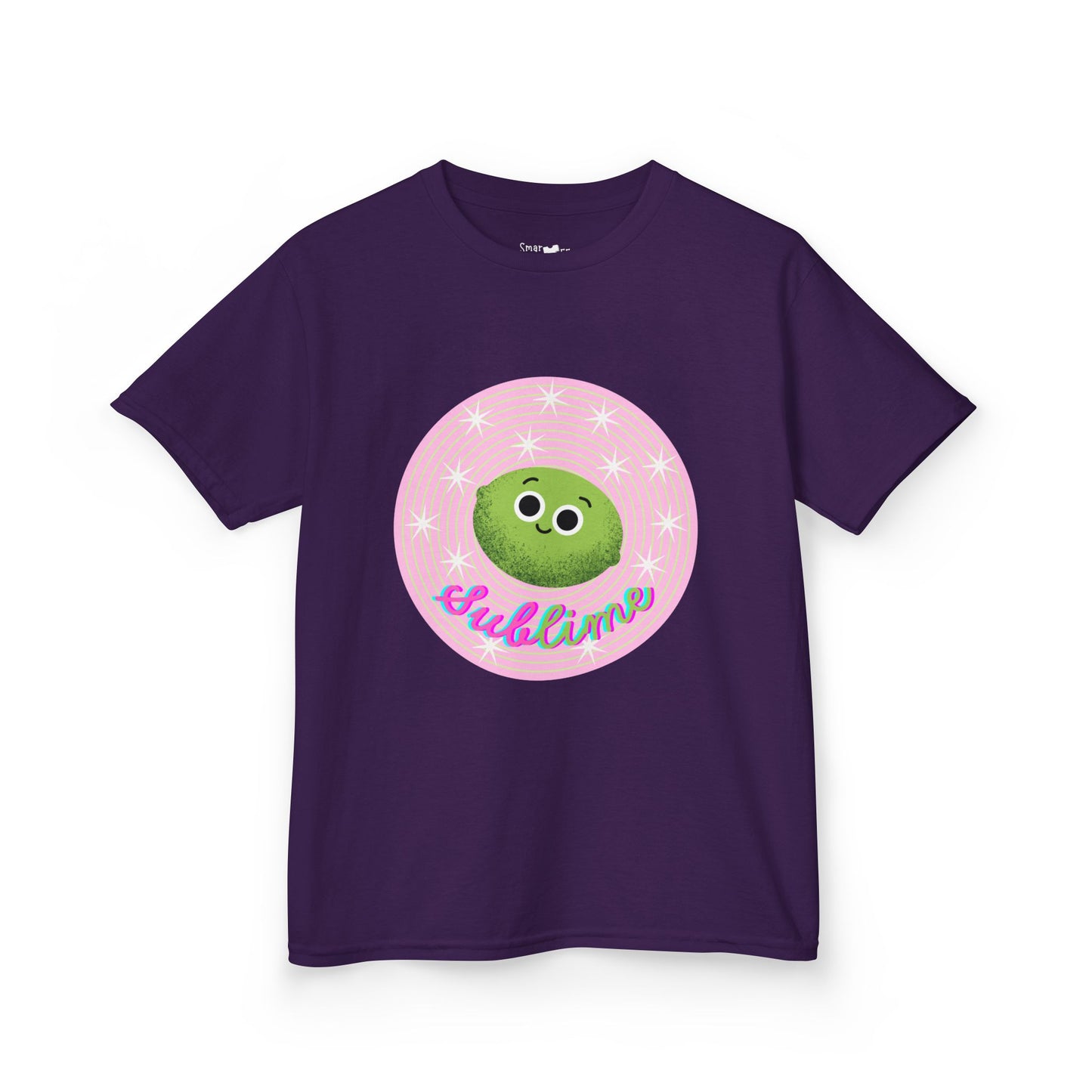 Kids Sublime Tee with Cute Lime Character, Fun Kids Shirt, Gift for Birthdays, Playdates, Summer Outfits, Cute Apparel