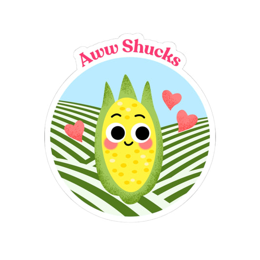 Cute Corn Kiss-Cut Stickers | Cheerful Aww Shucks Design for Laptops, Water Bottles, Notebooks, Gifts, and Party Favor