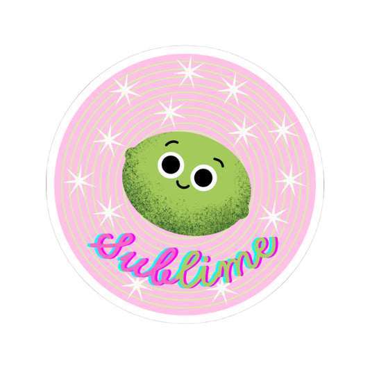 Sublime Lime Kiss-Cut Stickers | Cute Lime Decoration for Laptops, Water Bottles, Journals, Kids’ Crafts, Gift Ideas