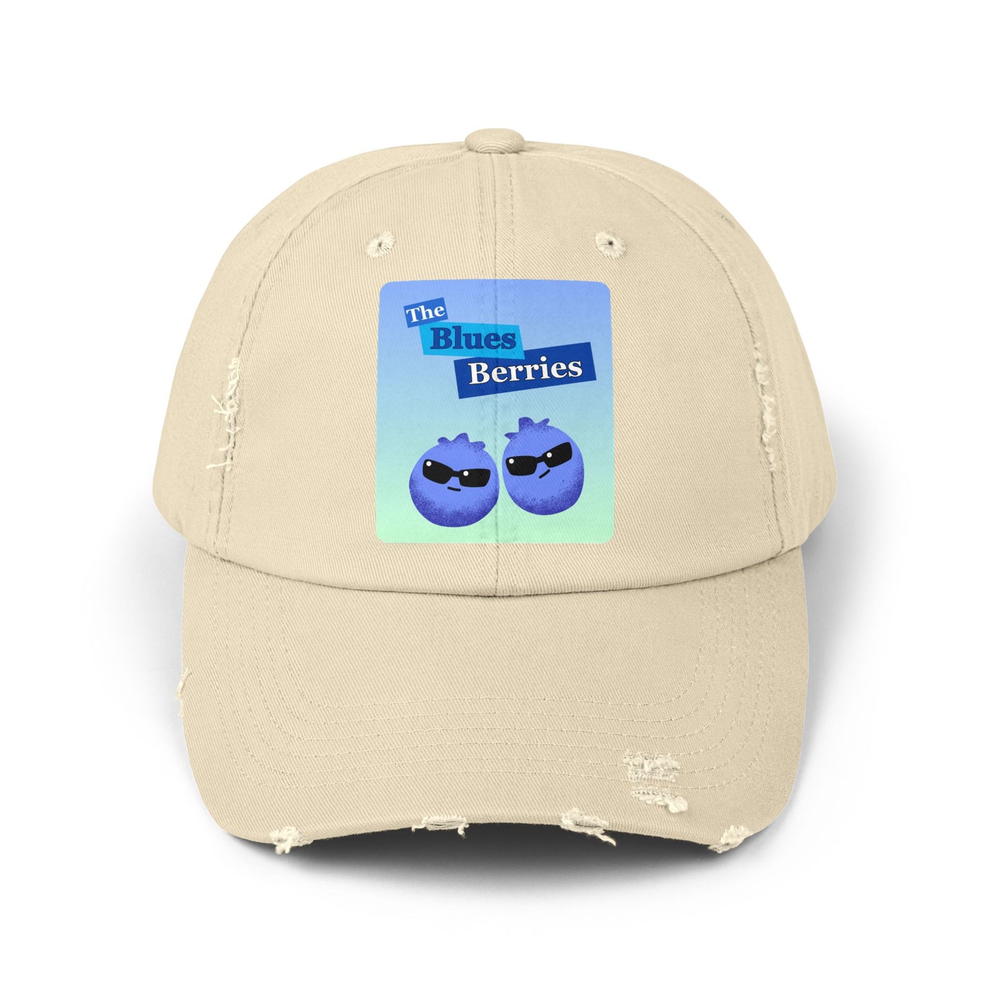Unisex Distressed Cap with Blues Berries Design, Trendy Gift for Fruit Lovers, Cool Summer Accessory, Casual Outfit Essential, Fun Hats