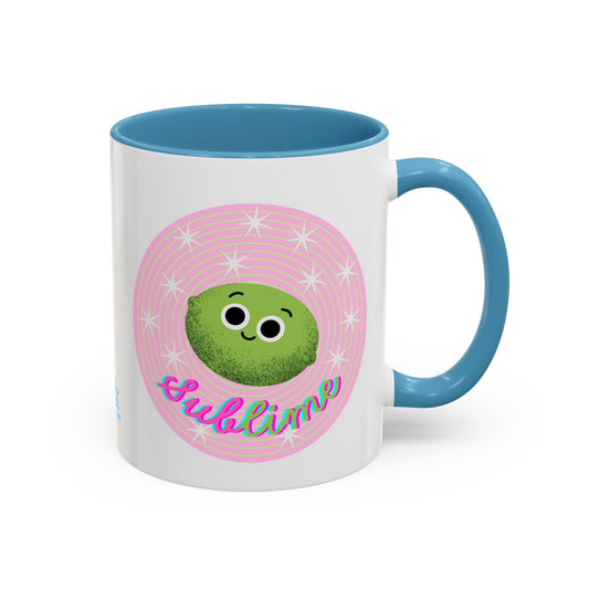 Sublime Accent Coffee Mug, Cute Lime Pun Coffee Cup, Gifts for All Ages, Fun Kitchen Accessories, Colorful Drinkware, Home Decor Ideas