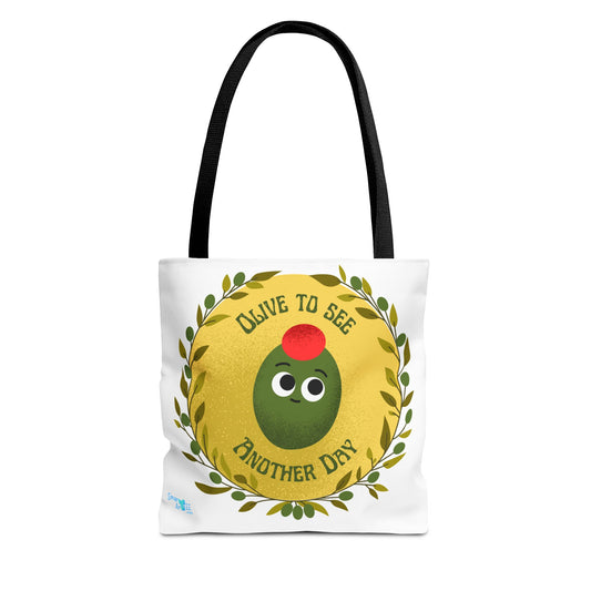 Olive to See Another Day Tote Bag | Fun Eco-Friendly Shopping Bag, Gift for Friends, Cute & Quirky, Everyday Carry, Summer Outing