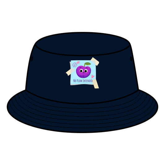 Cute Graphic Plum Pun Bucket Hat, Trendy Summer Hats, Gift for Him/Her, Fun Casual Accessory, Beach Party Essential
