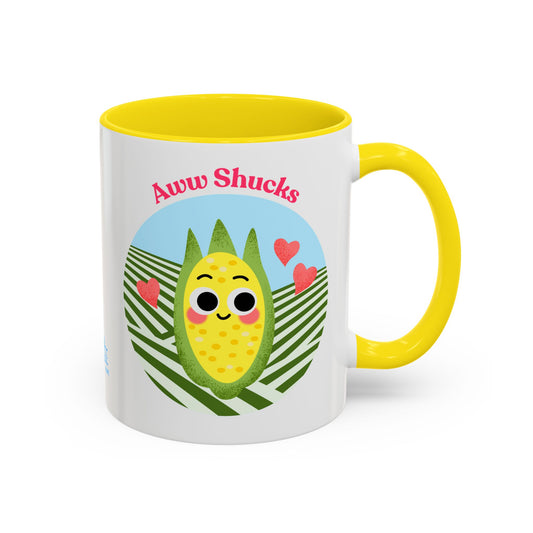 Cute Cartoon Accent Coffee Mug - Aww Shucks Happy Corn Design, Gift for Veggie Lovers, Funny Kitchen Decor, Eco-Friendly [...]