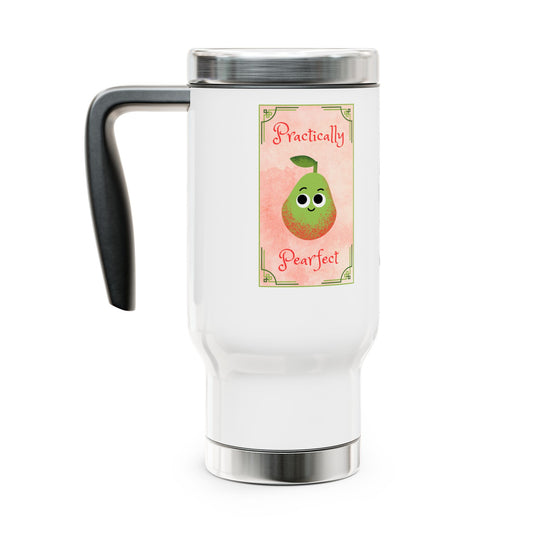 Cute Pear Travel Mug, Stainless Steel Coffee Cup, Funny Gift for Mom, Unique Drinkware, Adorable Insulated Tumbler