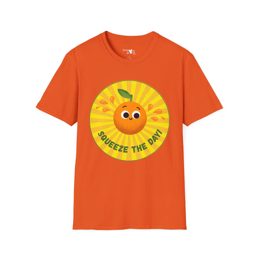 Squeeze The Day Unisex Softstyle T-Shirt - Fun and Vibrant Citrus Tee for Summer, Funny Fruit Pun T-Shirt, Fun for All Ages