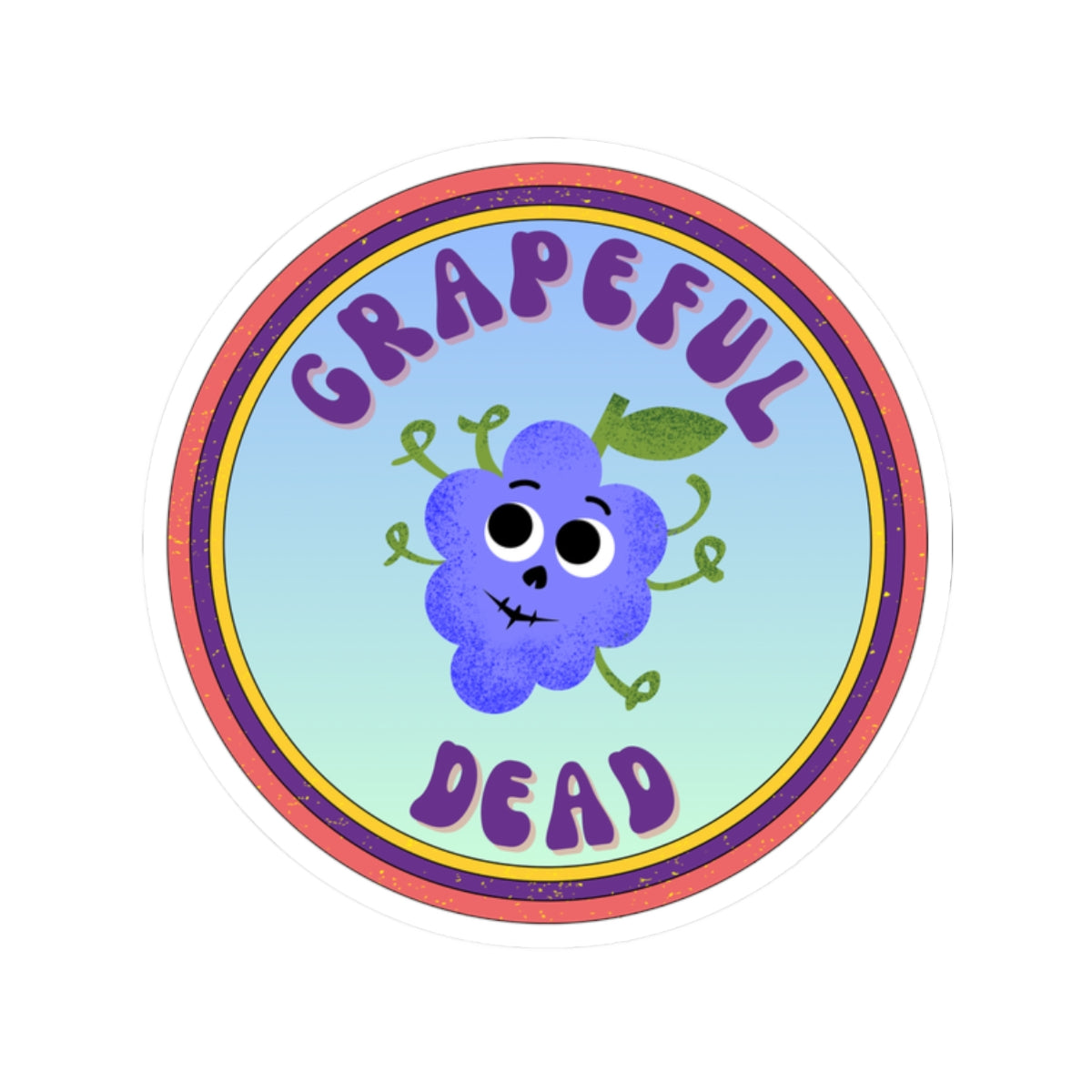 Whimsical Kiss-Cut Stickers, Fun Grapeful Dead Stickers, 420 Decor, Laptop Stickers, Gift for Friends, Quirky Vinyl Art