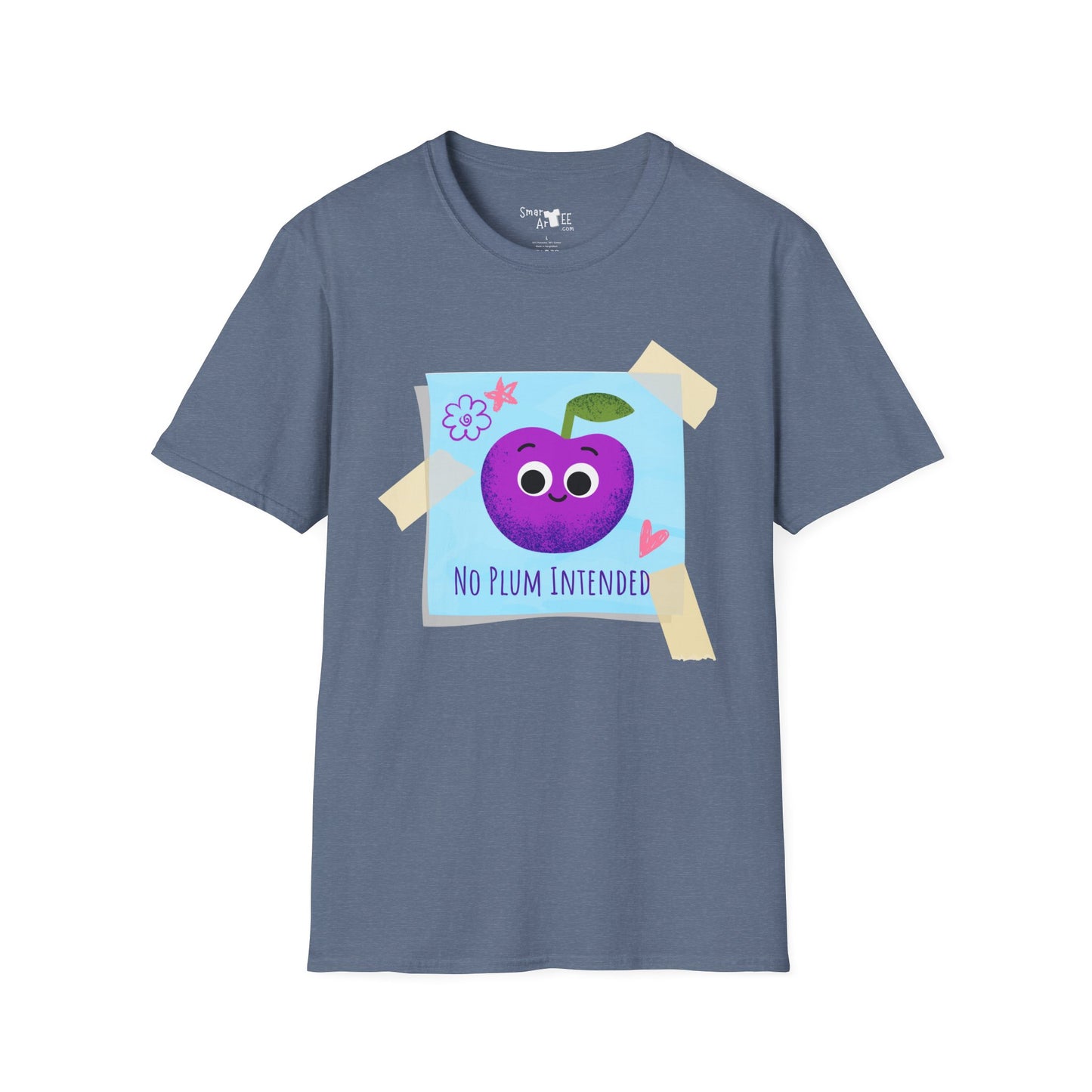 Cute No Plum Intended Unisex Softstyle T-Shirt, Great For Fruit Lovers, Funny Fruit Pun