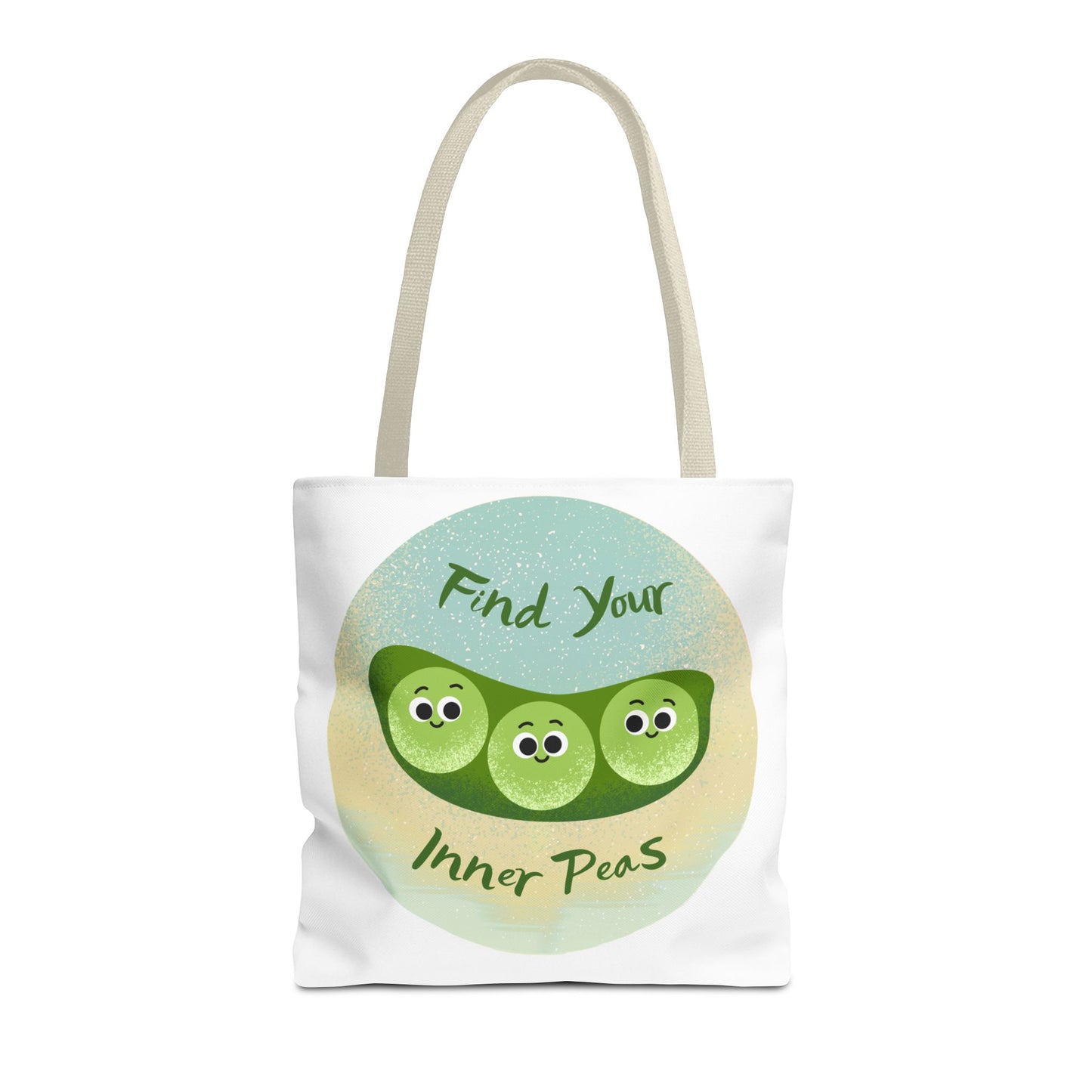 Whimsical Tote Bags - Find Your Inner Peas, Eco-Friendly Shopping Bag, Cute Gift for Gardeners, Motivational Tote, Fun Everyday Bag