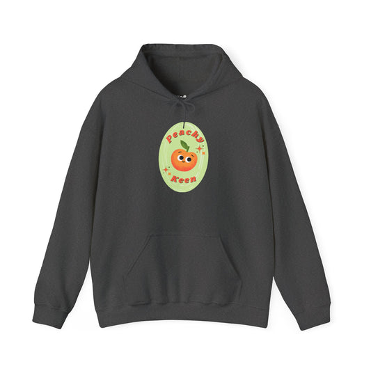 Peachy Keen Unisex Heavy Blend Hoodie, Cute Fruit Hoodie, Spring Fashion, Gift for Friends, Cozy Casual Wear, Relaxed Style