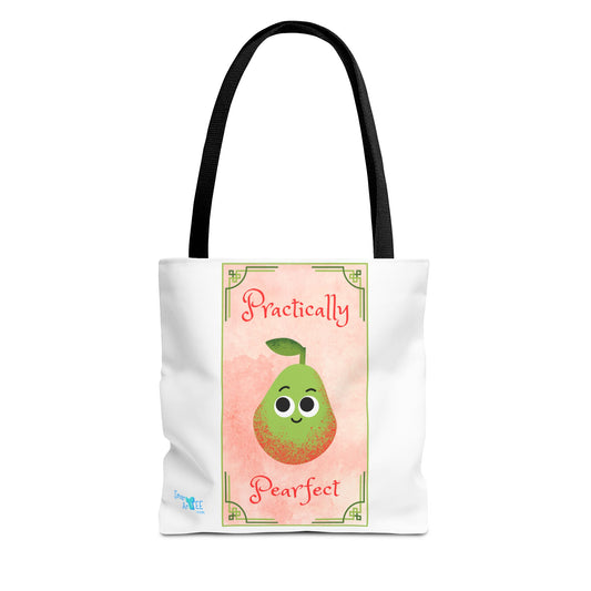Whimsical Tote Bag - Practically Pearfeet, Cute Shopping Tote, Eco-Friendly Reusable Bag, Perfect Gift for Fruit Lovers, Summer Essential