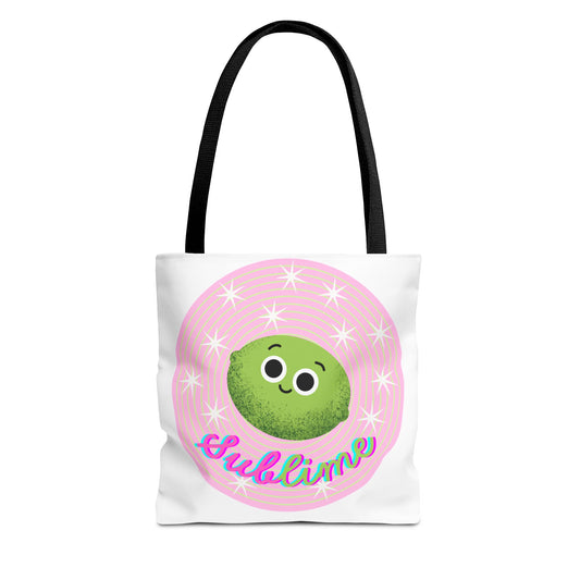 Cute Sublime Lime Tote Bag - Everyday Carry, Eco-Friendly, Gift for Fruit Lovers, Unique Shopping Bag, Fun Beach Tote