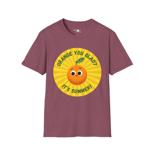 Summer Vibes T-Shirt - Fun Orange You Glad Design, Casual Tee, Gift for Kids, Family Gatherings, Seasonal Wear, Summer Celebrations