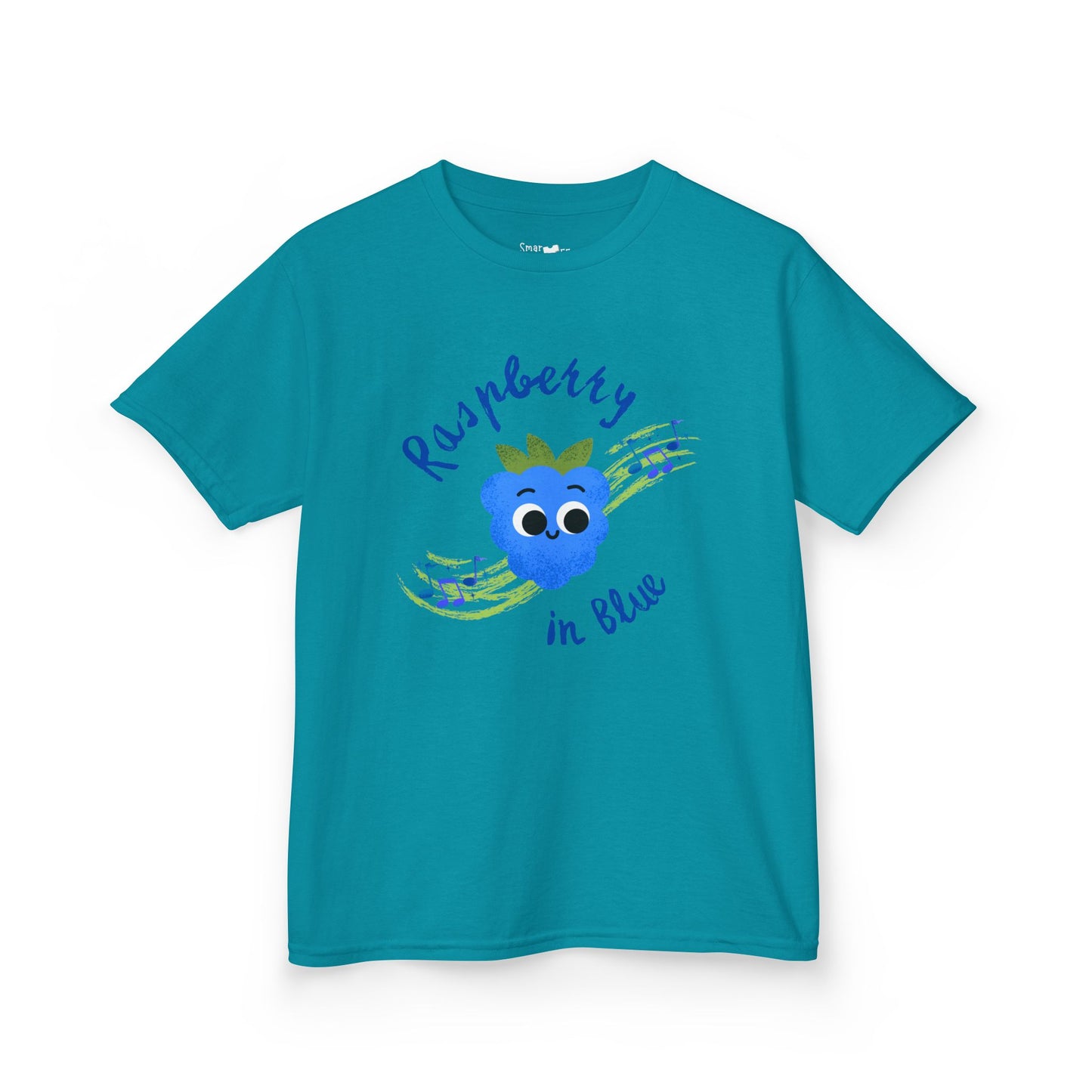 Kids 'Rhapsody in Blue' Raspberry Pun Tee, Cute Kids Shirt, Fun Gift for Children, Summer Outfit, Birthday Gift, Playdate Attire