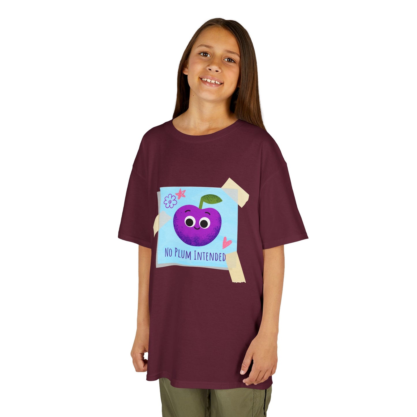 Kids Graphic Tee, Funny Kids Pun Shirt, Cute Apparel for Children, No Plum Intended Design, Birthday Gift, Everyday Wear