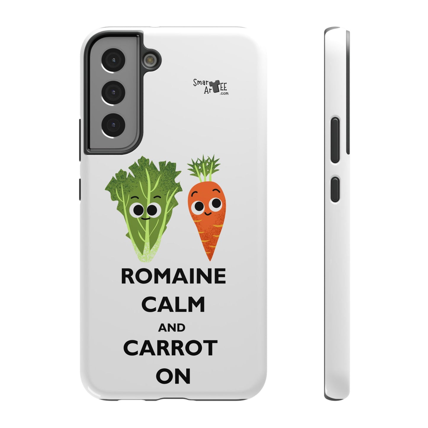 Cute Vegetable Pun Phone Caseca – Romaine Calm and Carrot On, Fun Gift, Kitchen Decor, Quirky, Culinary Passion