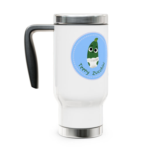 Whimsical Stainless Steel Travel Mug, Cute Zucchini Design, Perfect Gift for Veggie Lovers, Fun Kitchen Accessory, Travel Cup for Holidays